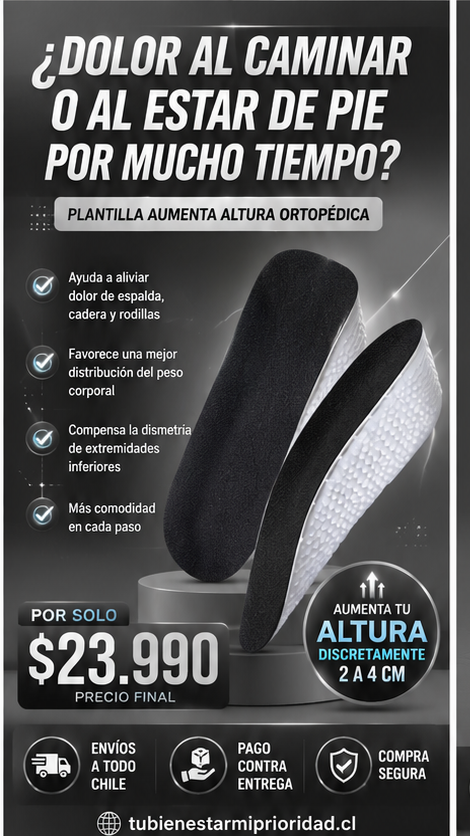 Plantilla Aumenta Altura Ortopedica