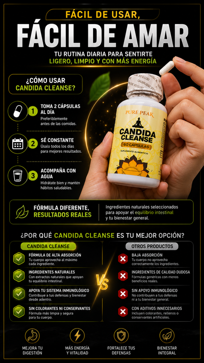 Candida Cleanse (RECUPERA TU BIENESTAR) - 60 Capsulas